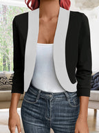 Damen eleganter Blazer mit kontrastierenden Einsätzen R&B