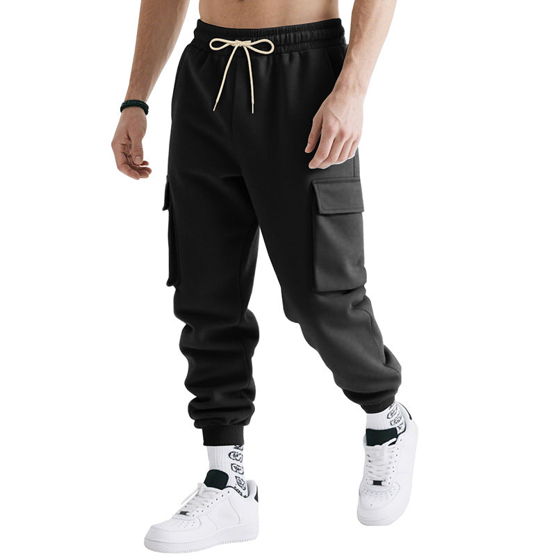 Herren Cargo-Jogginghose mit seitlichen Reißverschlusstaschen und elastischem Bund R&B