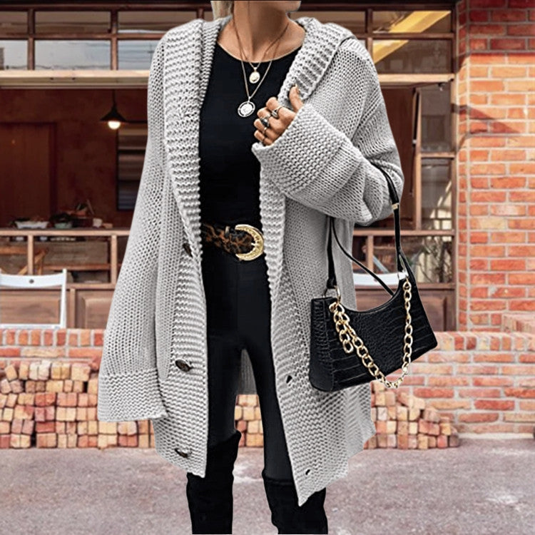 Damen Grober Strickcardigan mit weitem Schnitt und tiefen Taschen R&B