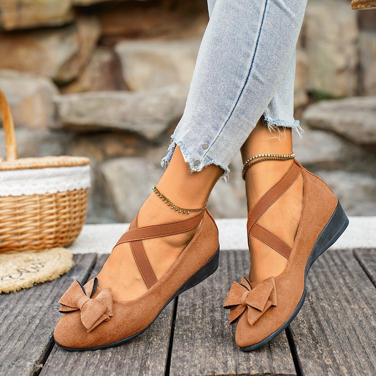 Damen Komfortable Ballerinas mit dekorativer Schleifenapplikation R&B
