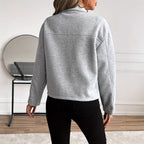 Damen lässige Zip-Jacke mit praktischen Taschen R&B