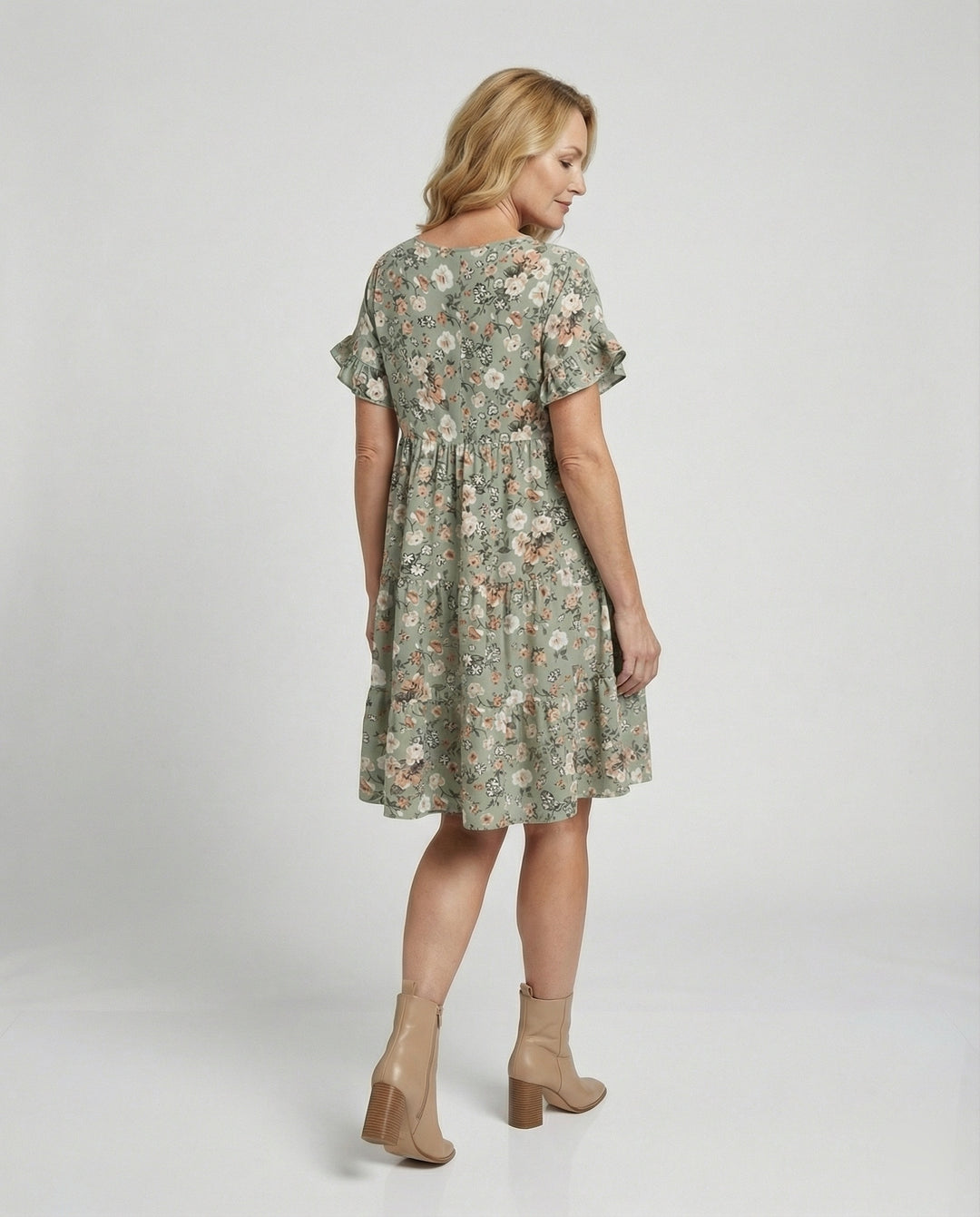 Damen Sommerkleid floral mit Volant