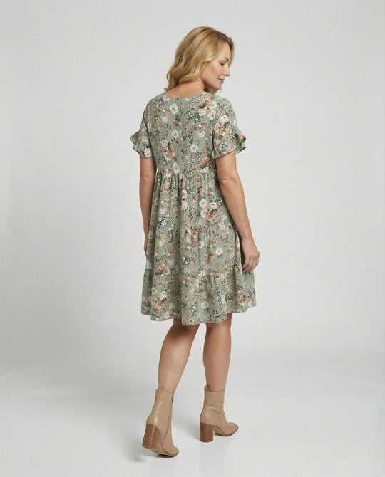 Damen Sommerkleid floral mit Volant