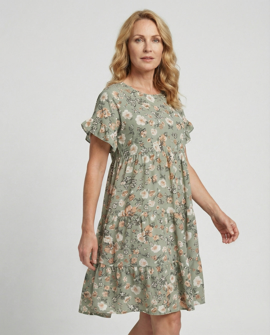 Damen Sommerkleid floral mit Volant