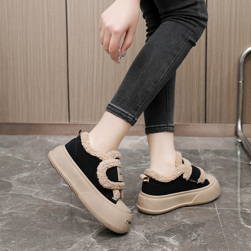 Damen Sportliche Sneaker mit flauschigem Innenfutter und rutschfester Sohle R&B