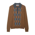 Damen Poloshirt mit modernem Argyle-Muster und komfortablem Schnitt R&B