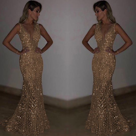 Damen Elegantes Abendkleid mit schimmernden Pailletten und figurbetontem Schnitt R&B