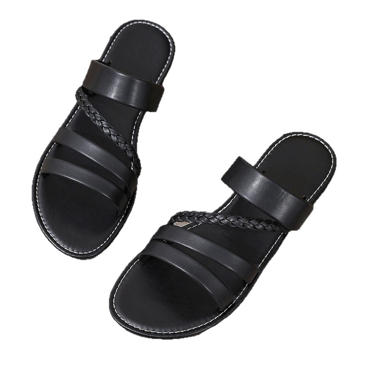 Damen Riemensandalen mit geflochtenem Design und bequemer Sohle R&B