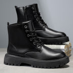 Damen Modische Winterstiefel mit robuster Profilsohle und praktischer Schnürung R&B