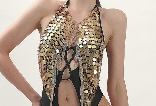 Damen Badeanzug mit glamourösem Metallic-Detail und einzigartigem Schnitt R&B