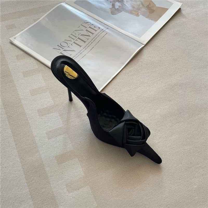 Damen elegante Slingback Pumps mit raffiniertem Blumendetail R&B
