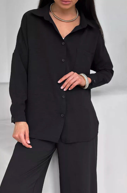 Damen Lässige Hemdbluse aus leichtem Material R&B