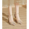 Damen elegante High Heels mit funkelndem Schleifendesign R&B