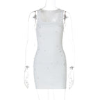 Damen Figurbetontes Minikleid mit Glitzersteinverzierungen R&B