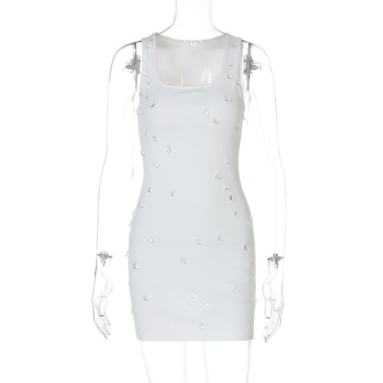 Damen Figurbetontes Minikleid mit Glitzersteinverzierungen R&B