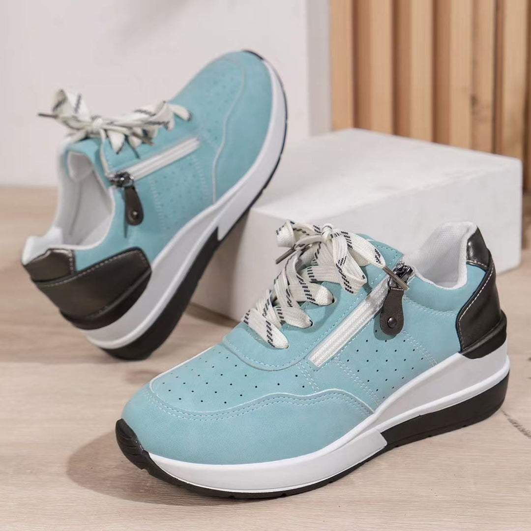 Damen Komfortable Sneakers mit modischem Reißverschluss und atmungsaktiver Sohle R&B