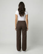 Retro Cordhose Damen Weites Bein Braun Warme Winterhose High Waist