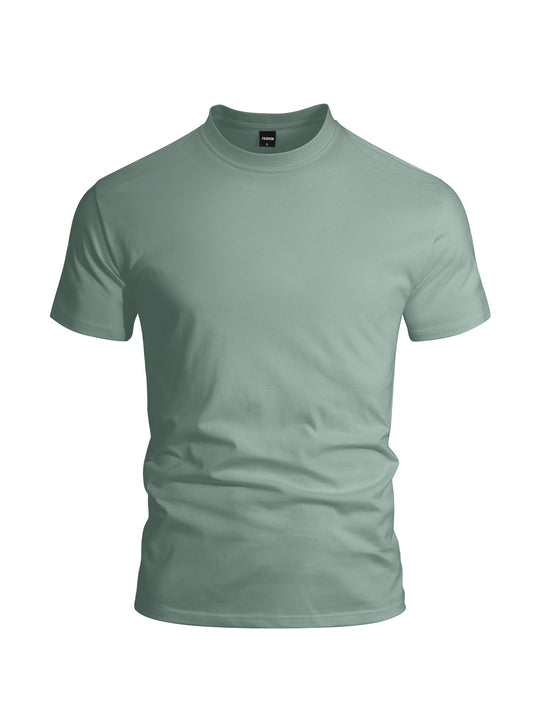 Herren nan eng anliegendes Rundhals-Basicshirt aus Singlejersey mit verstärktem Nackenband R&B