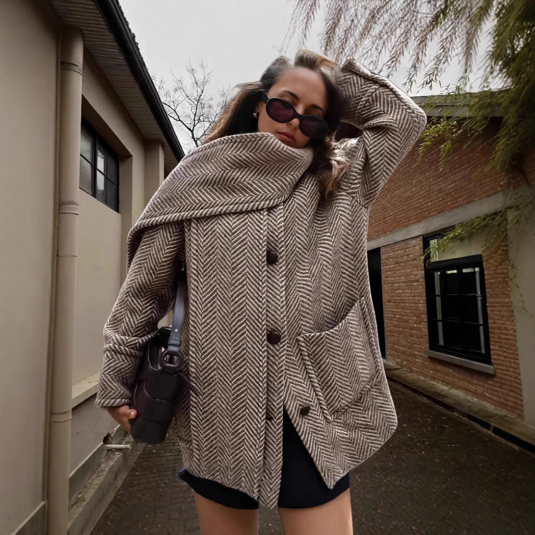 Damen Luxus Oversized-Jacke mit strukturiertem Design R&B
