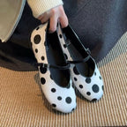 Damen Ballerinas mit modischem Punkten-Design und verstellbarem Riemchen R&B