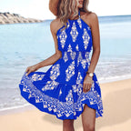 Damen Sommerkleid mit regulierbarem Ausschnitt und lockerem Schnitt R&B