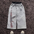 Damen Sweatpants mit einzigartigem Grafikumdruck und elastischem Bund R&B