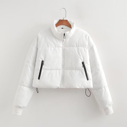 Damen cropped Steppjacke mit hochschließendem Kragen und praktischen Reißverschlusstaschen R&B