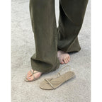 Damen Zehentrenner-Sandalen mit eleganten Riemen und goldenen Akzenten R&B
