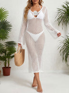 Damen eleganter Häkel-Strandüberwurf R&B