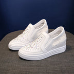 Damen Modische Slip-On Sneakers mit Glitzerapplikationen und elastischem Einstieg R&B