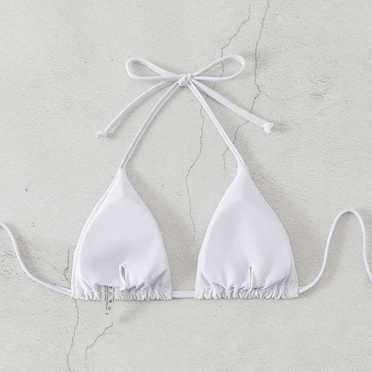 Damen Triangel-Bikini mit modischem Leopardenmuster und verstellbaren Trägern R&B