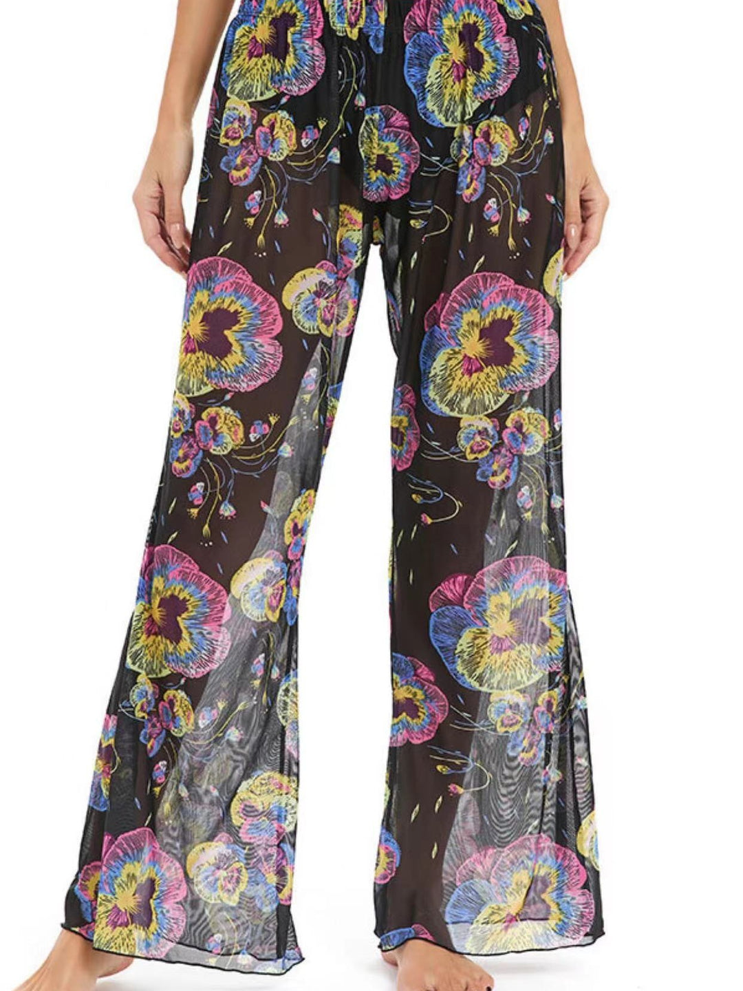 Damen Elegante Strandhose mit floralem Muster R&B