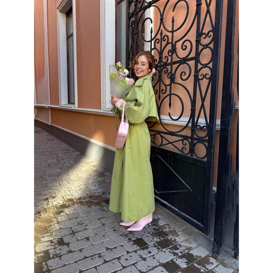 Damen Oversized Trenchcoat mit voluminösen Ärmeln R&B
