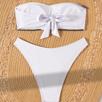 Damen Bandeau Bikini mit modischem Grafikdesign R&B