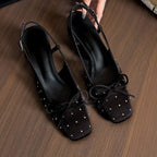 Damen Sling-Pumps mit modischem Schleifenakzent und komfortablem Blockabsatz R&B