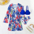 Damen bikini set mit floralem Überwurf und glamourösen Details R&B