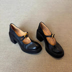 Damen elegante Ballerina-Pumps mit verstellbarem Riemchen und stabiler Absatzhöhe R&B