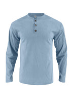 Herren Langarmshirt mit modischer Stehkragen und Knopfleiste R&B