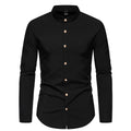 Herren Langarmhemd mit modernem Stehkragen und eleganten Knopfdetails R&B