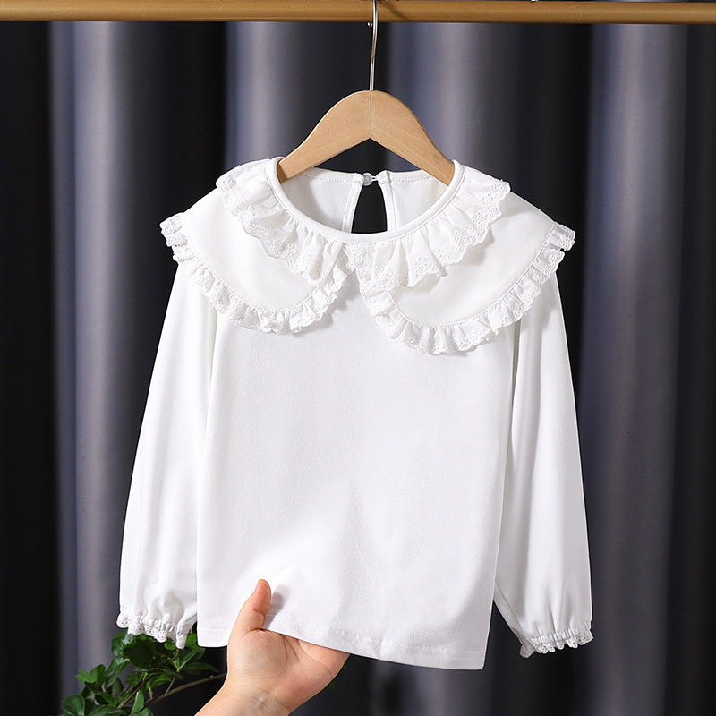 Mädchen Bluse mit romantischem Rüschensaum R&B