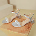Damen Slingback-Sandalen mit funkelndem Design und komfortablem Blockabsatz