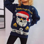 Damen Weihnachtspullover mit festlichem Motiv und oversized Schnitt R&B