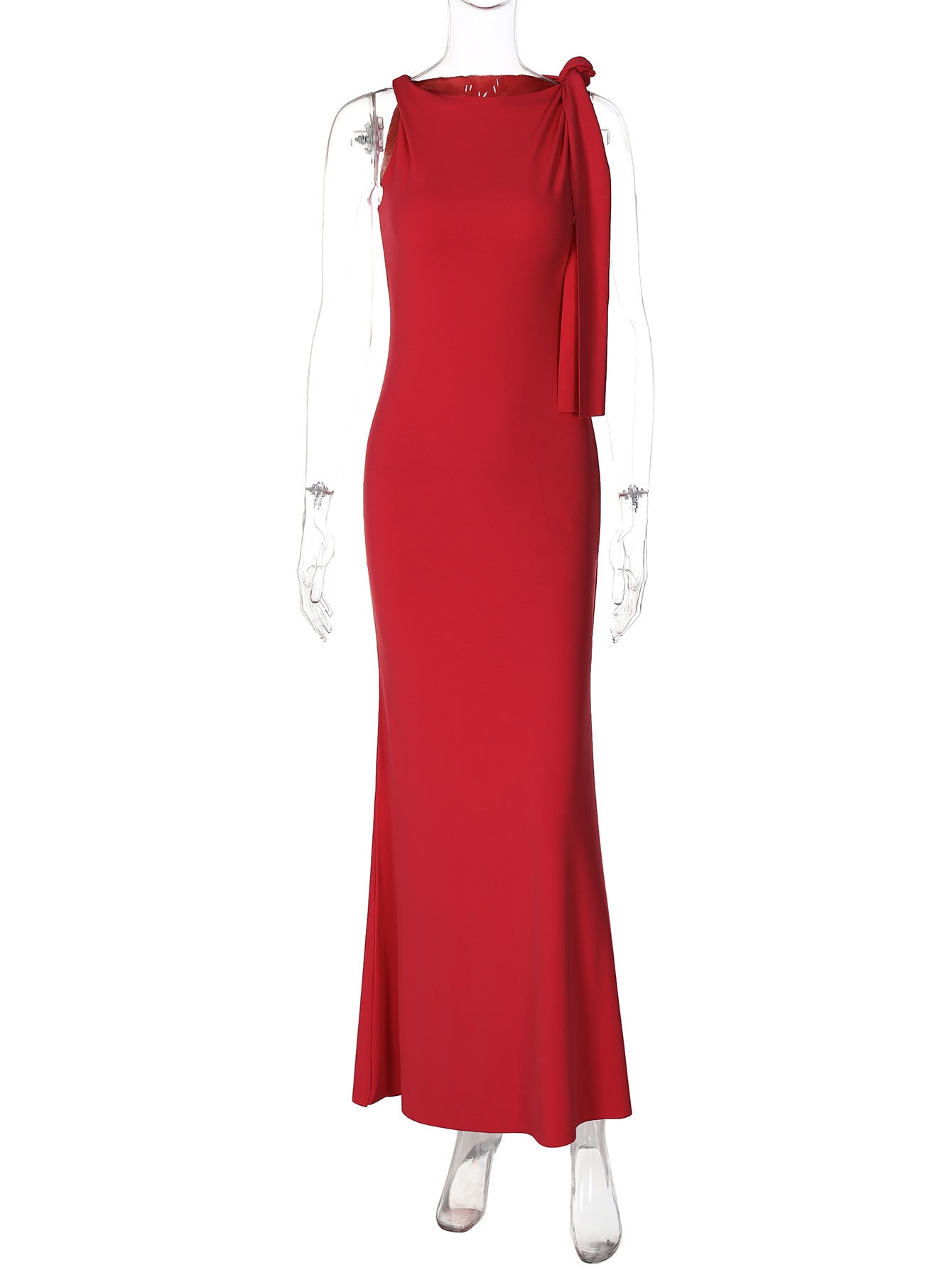 Damen Elegantes Maxikleid mit asymmetrischen Trägerdetails R&B