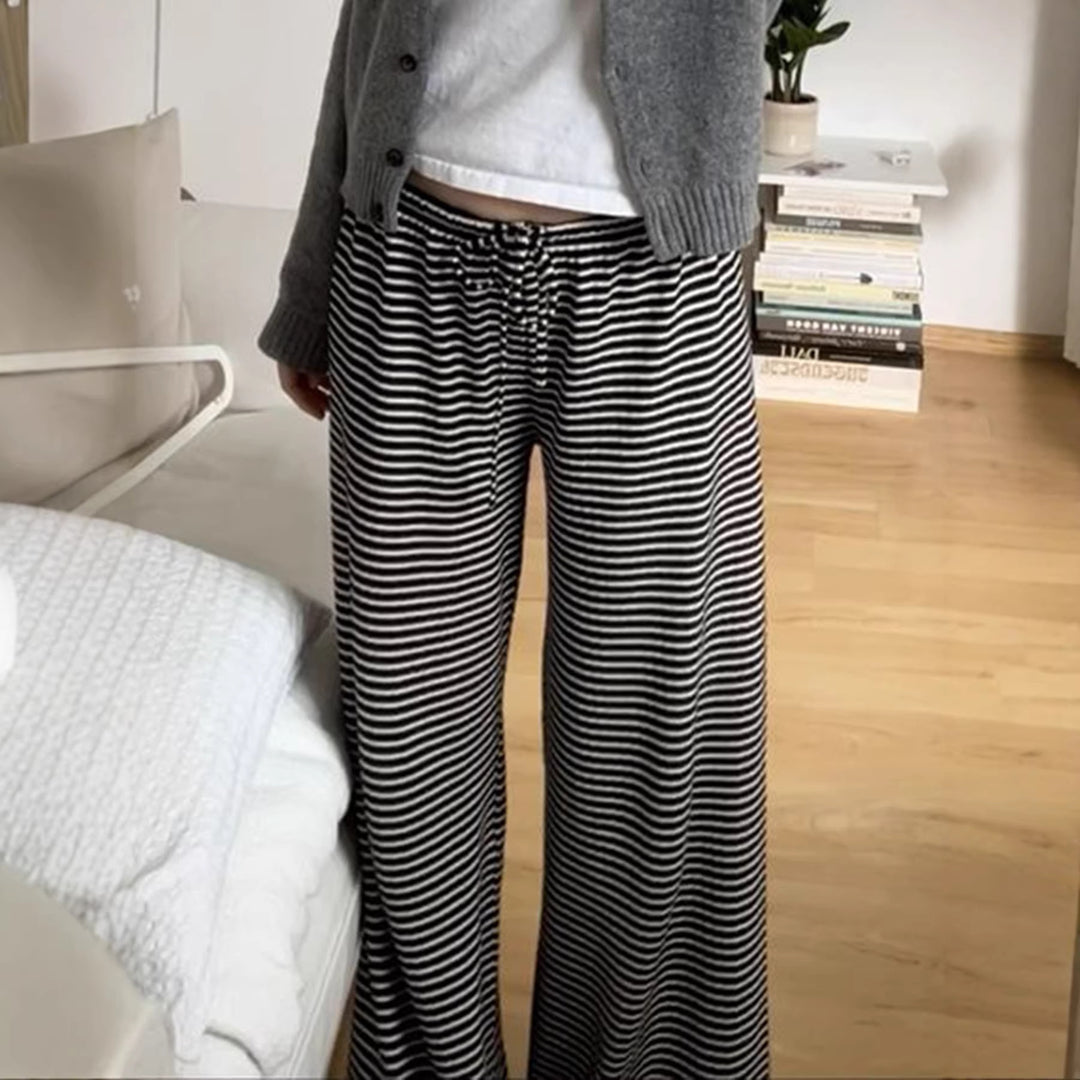 Damen Lässige Lounge-Hosen mit elastischem Bund und feinem Streifenmuster R&B