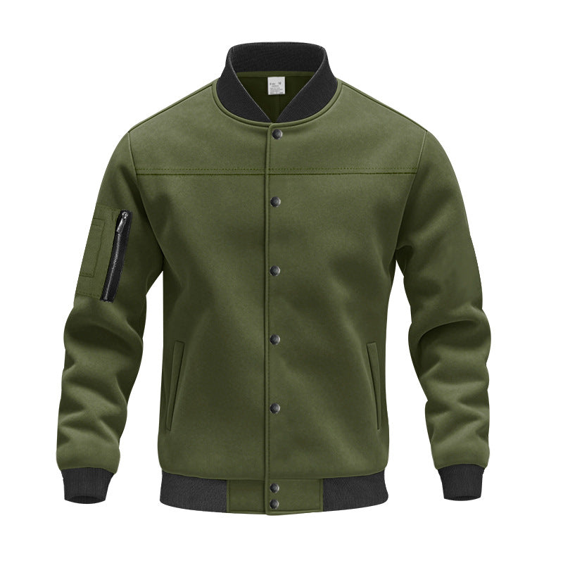 Herren modische Collegejacke mit praktischen Reißverschlusstaschen und elastischen Bündchen R&B