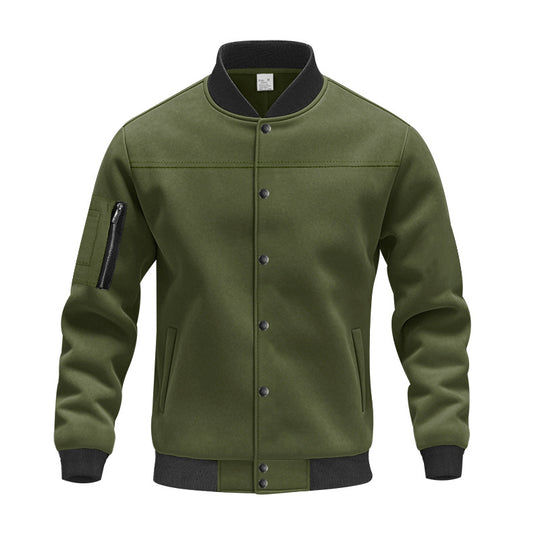 Herren modische Collegejacke mit praktischen Reißverschlusstaschen und elastischen Bündchen R&B