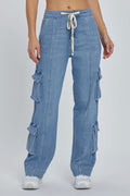 Damen Cargo-Jeans mit lockerer Passform und praktischen Seitentaschen R&B