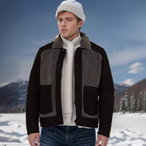 Herren etwas übergroße Jacke mit weichem Futter und praktischen Taschen R&B
