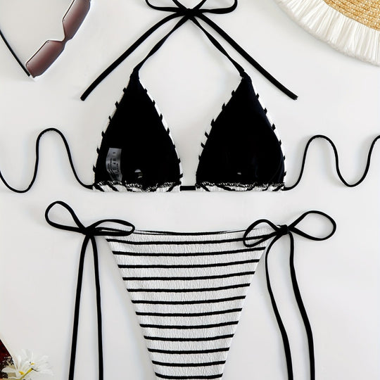 Damen Streifen Bikini Set R&B