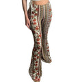 Damen nan ausgestellte Floral-Print Schlaghose mit hoher Taille R&B